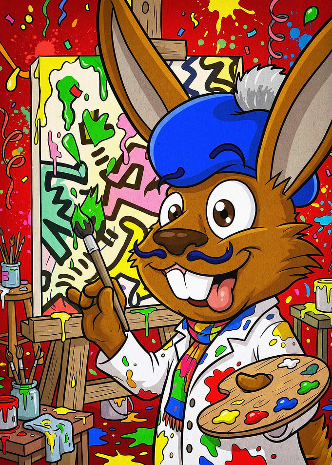 Bunny Artist Pop Art Poster
