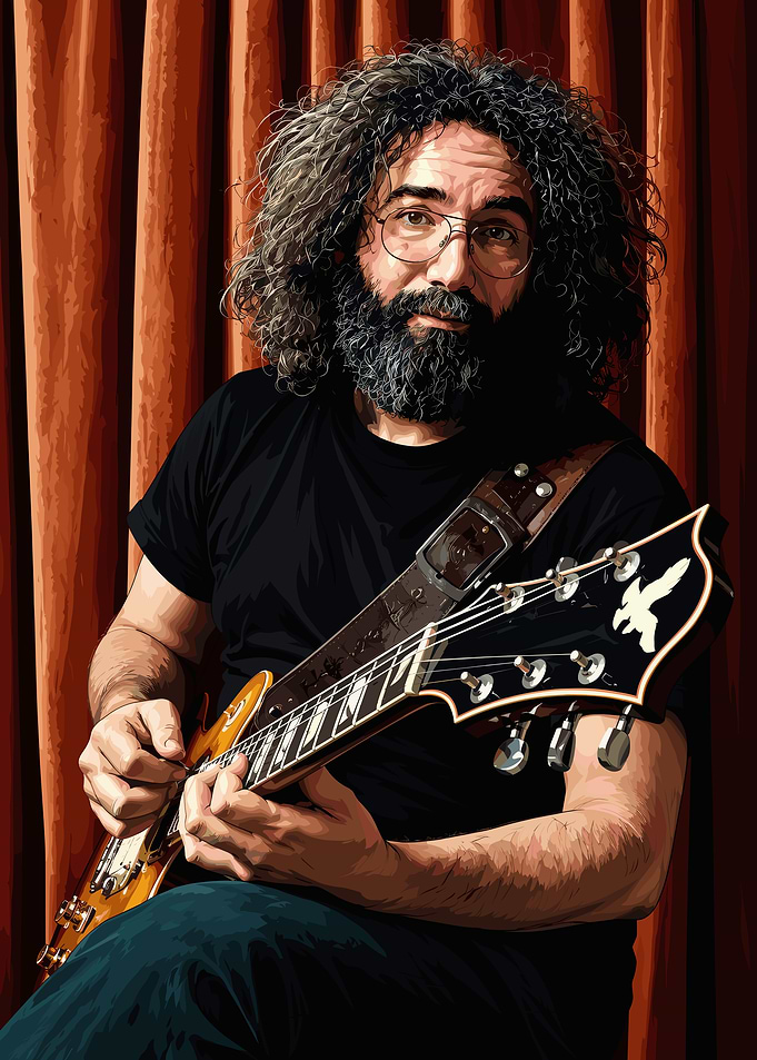 Jerry Garcia Playing Electric Guitar