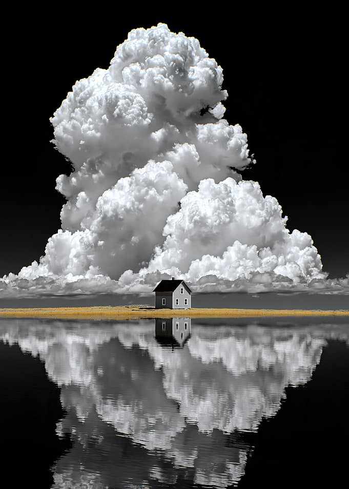 Isolated House Under Massive Cloud