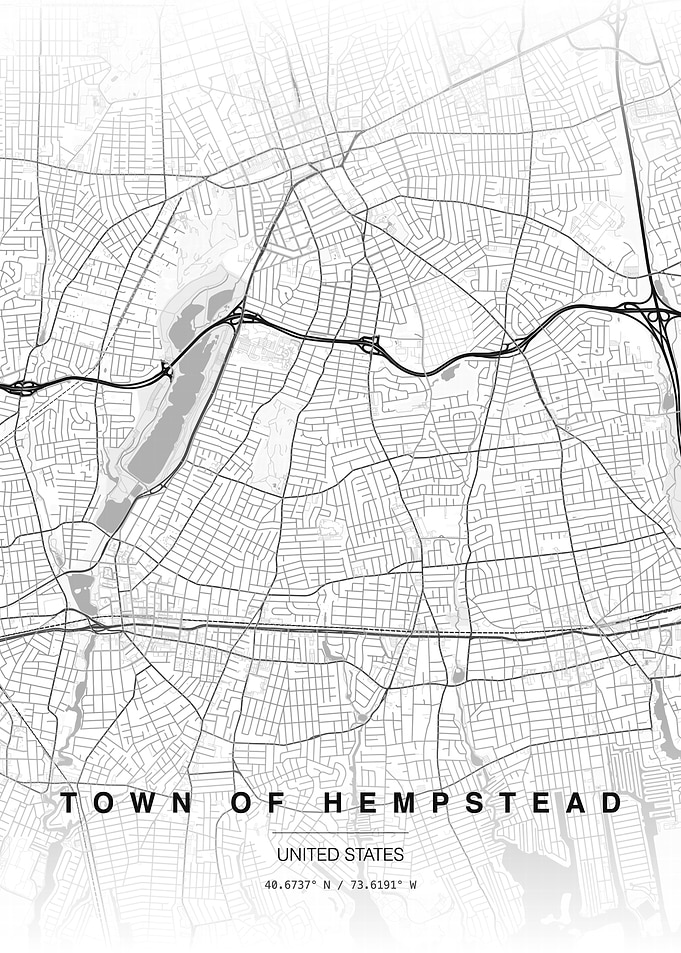Town of Hempstead Map Print Poster
