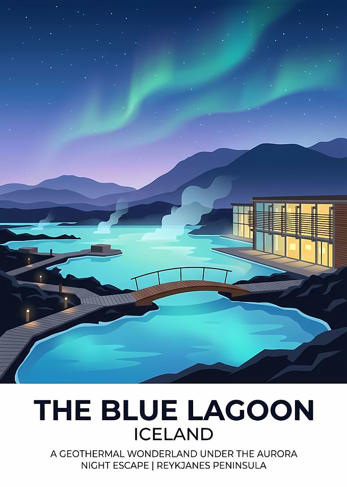 The Blue Lagoon Iceland Travel Poster