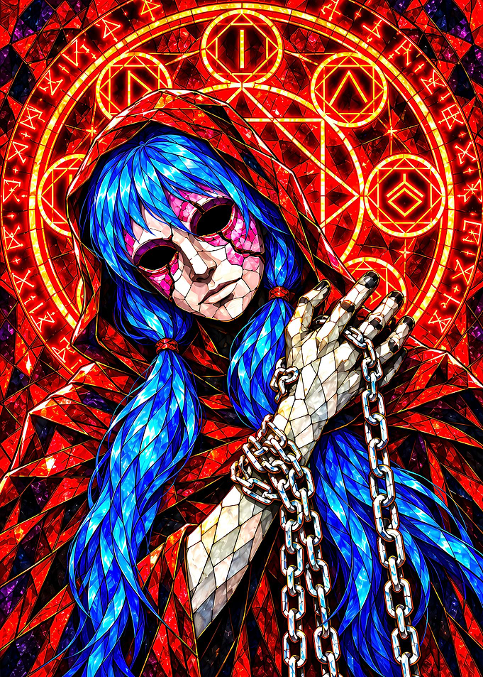 Stained Glass Sally Face Portrait