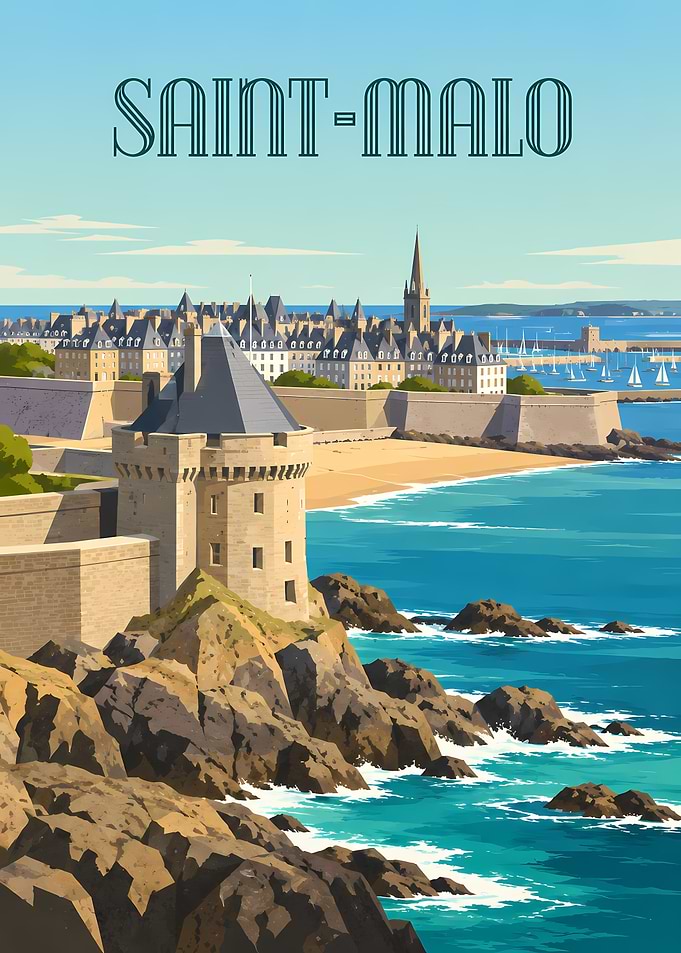 Vintage Travel Poster of Saint-Malo