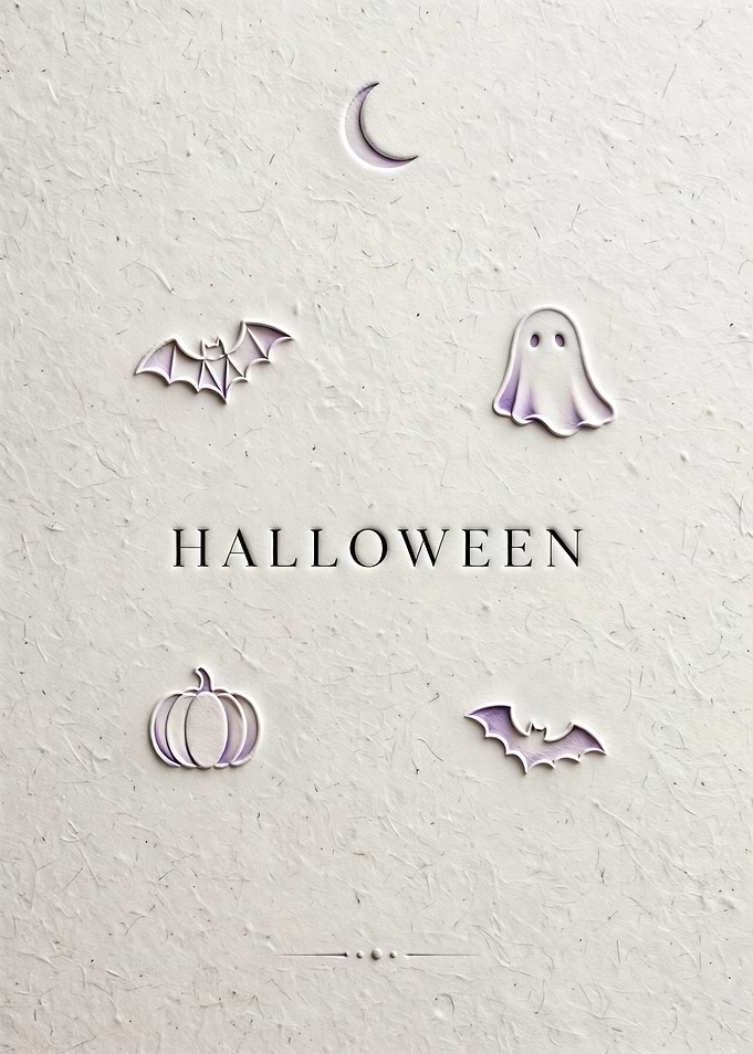Minimalist Halloween Embossed Greeting Card