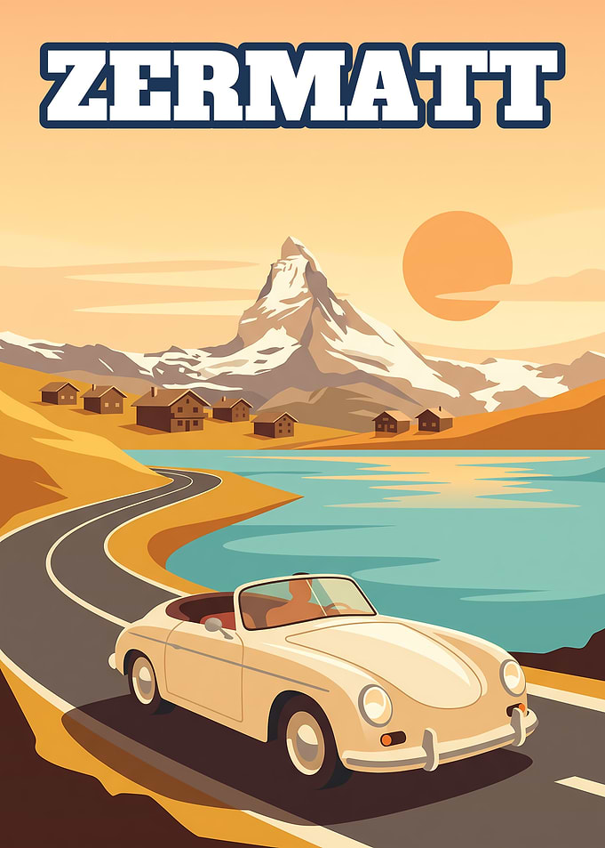 Vintage Zermatt Travel Poster