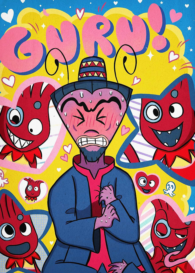Guru Cartoon Pop Art Poster