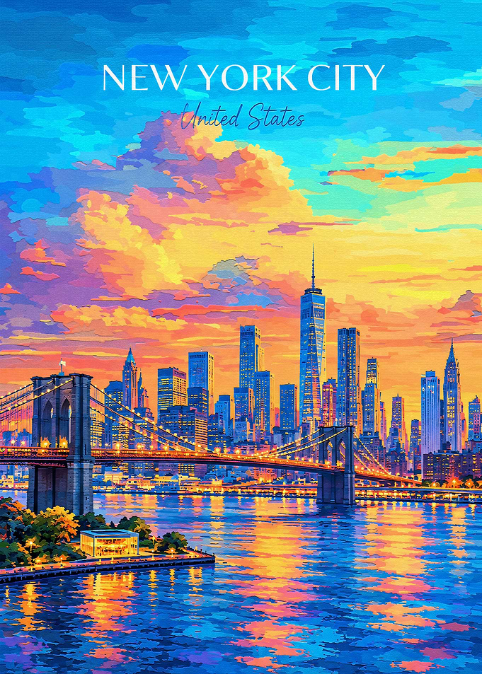 Vibrant New York City Skyline Poster