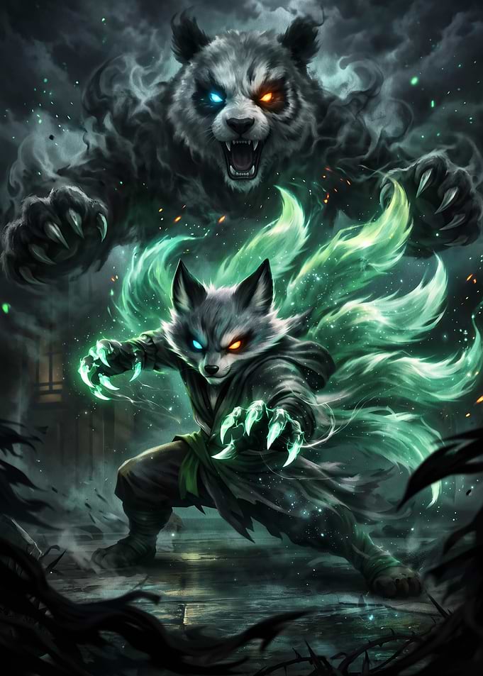 Fox Ninja and Spirit Panda