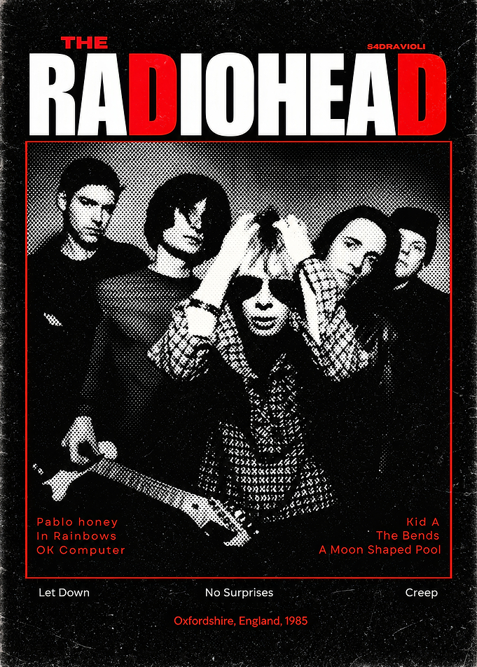 Radiohead Vintage Style Band Poster