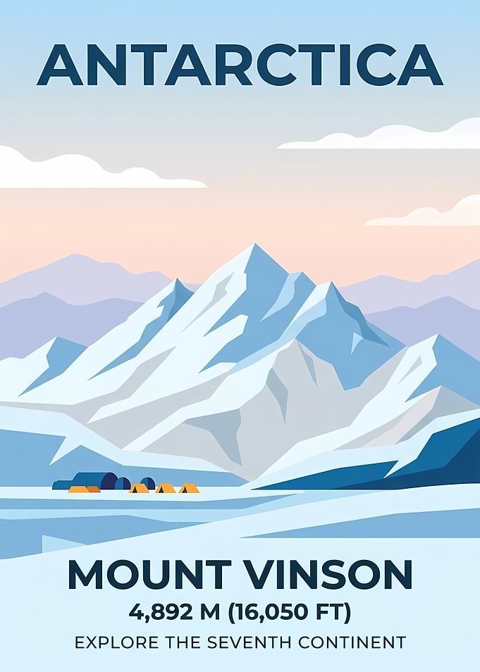 Mount Vinson Antarctica Travel Poster