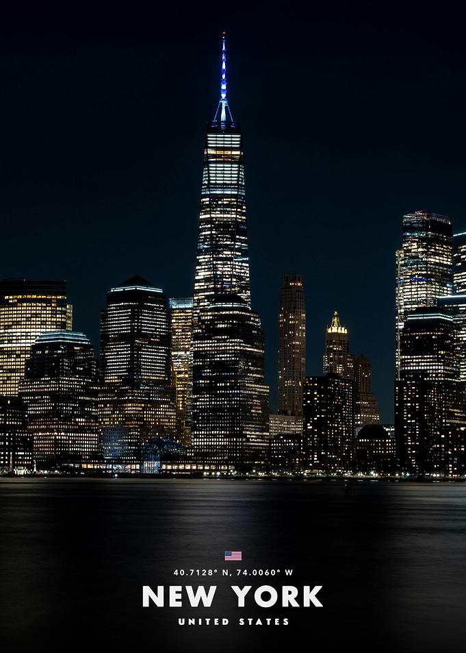 New York City Skyline Night View
