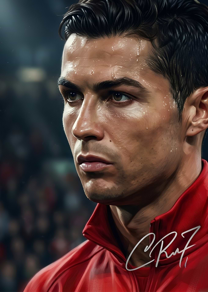 Cristiano Ronaldo Portrait in Red
