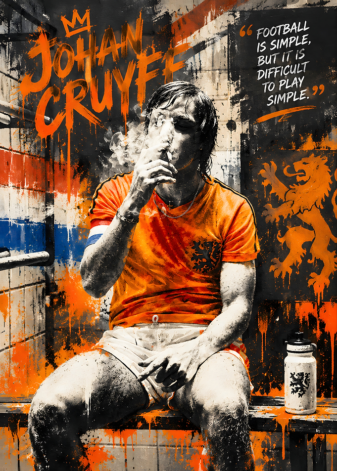 Johan Cruyff Iconic Football Poster