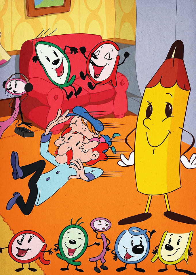 Cartoon Characters Retro Art Poster