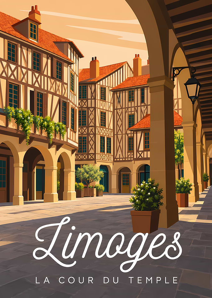 Limoges La Cour du Temple Poster