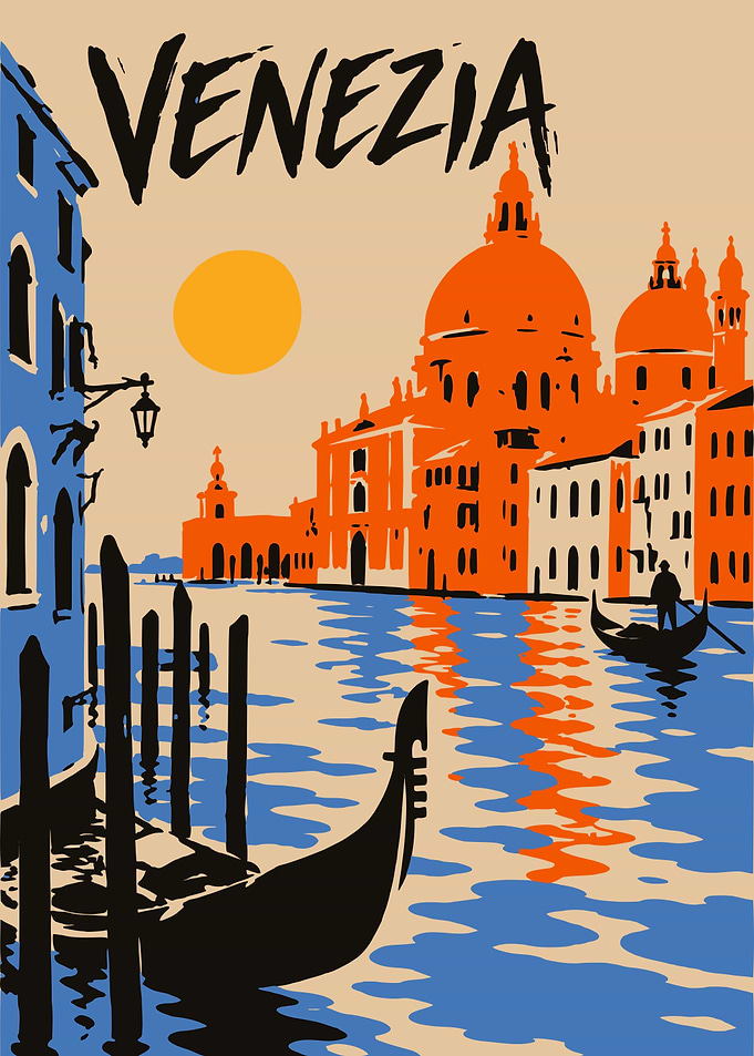Vintage Venice Travel Poster