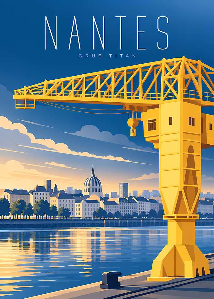 Nantes Grue Titan Travel Poster