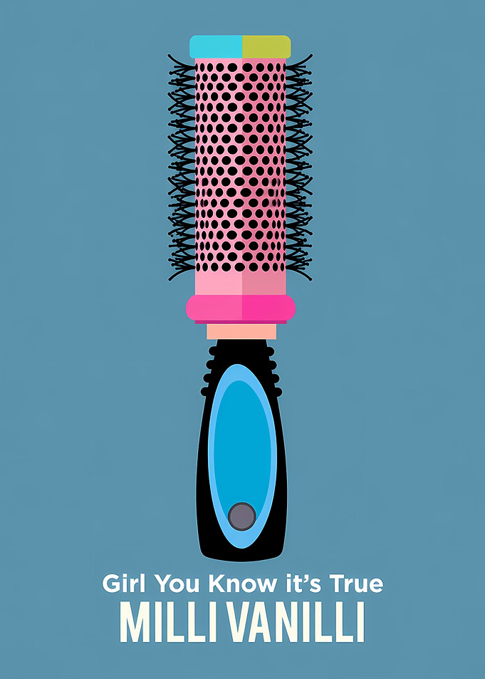 Milli Vanilli Hairbrush Pop Art Poster