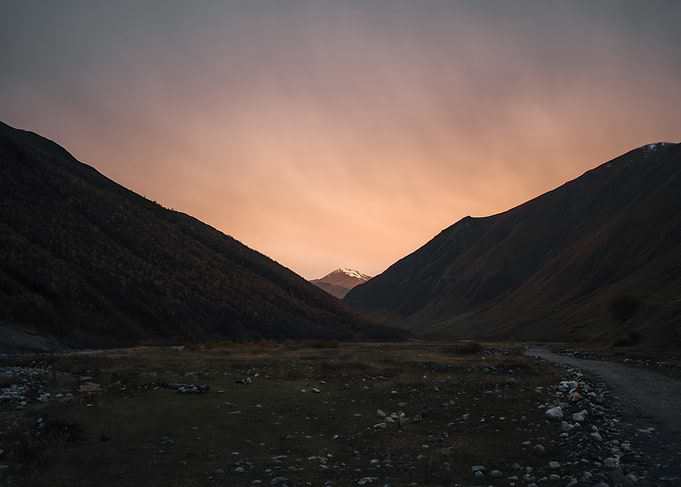 Golden Sunset Over Mountain Valley