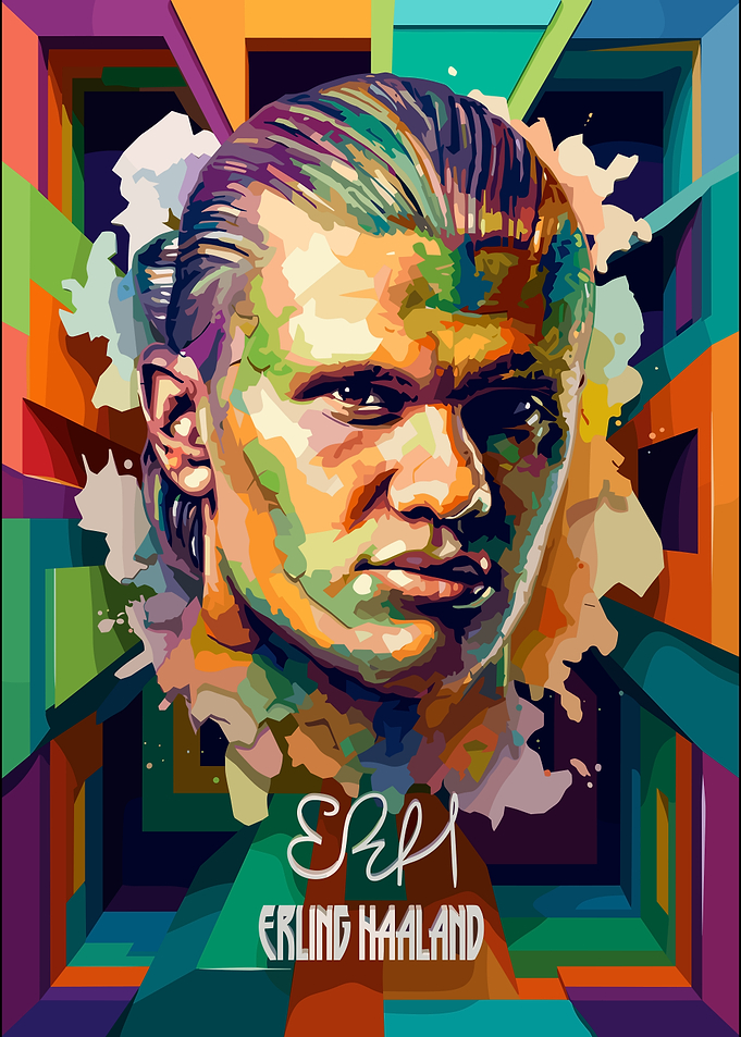 Erling Haaland Pop Art Portrait