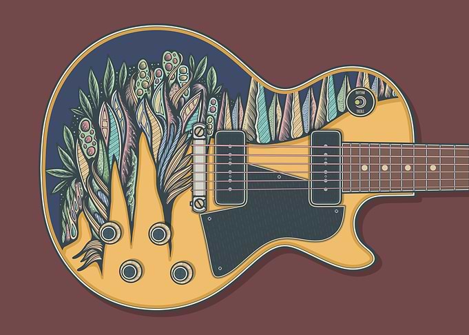 Artistic Nature Electric Guitar Illustration