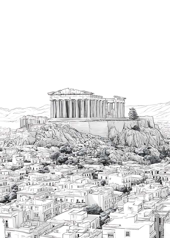 Sketch of the Acropolis in Athens
