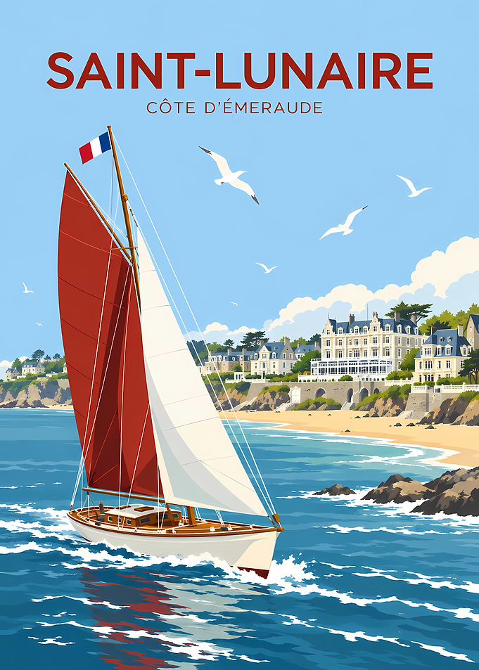 Saint-Lunaire Côte d'Émeraude Travel Poster