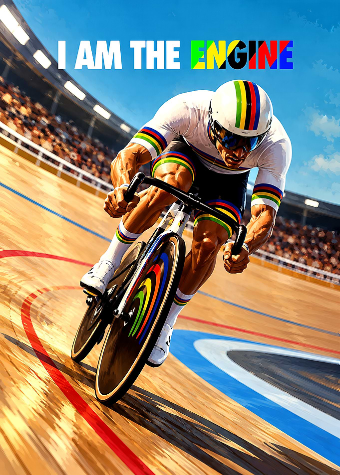 I Am The Engine Cycling Poster