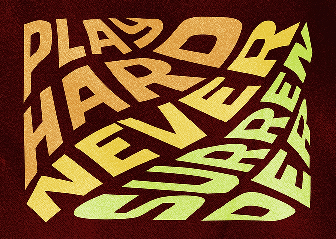 Play Hard Never Surrender Game Room Poster