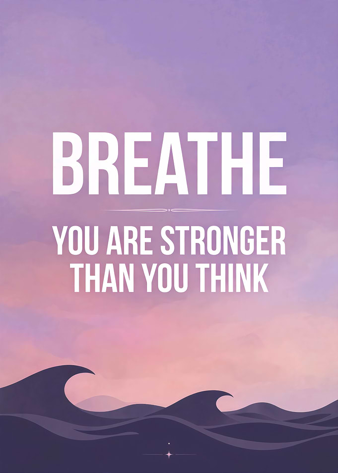 Breathe Inspirational Ocean Quote Poster