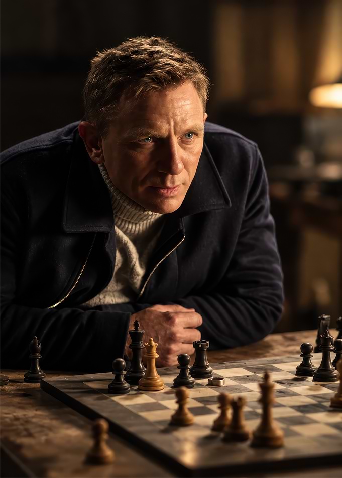 Daniel Craig Playing Chess
