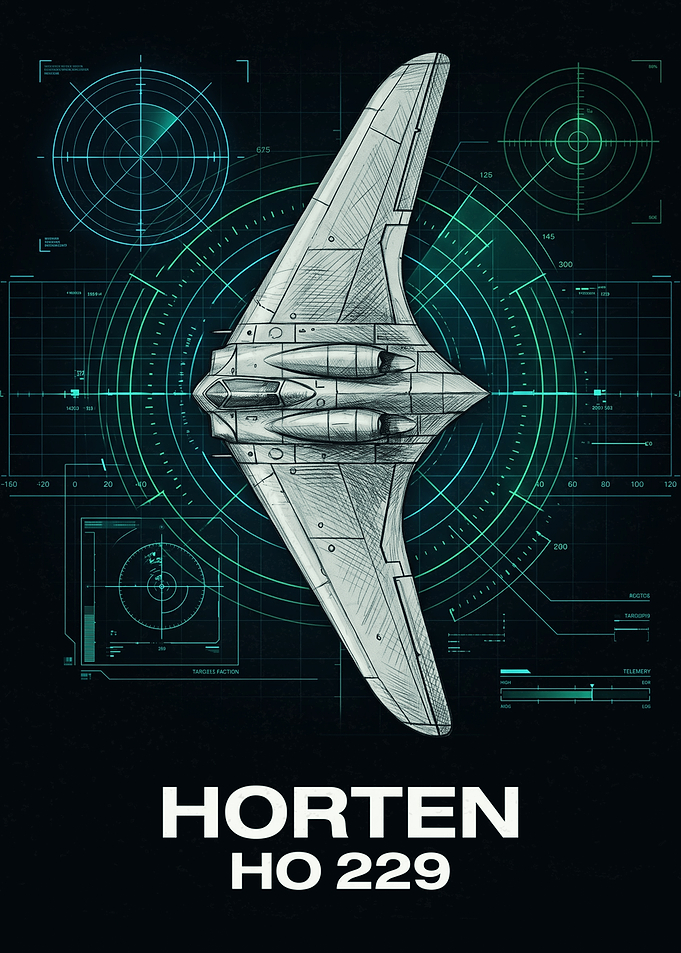 Horten Ho 229 Technical Blueprint Poster