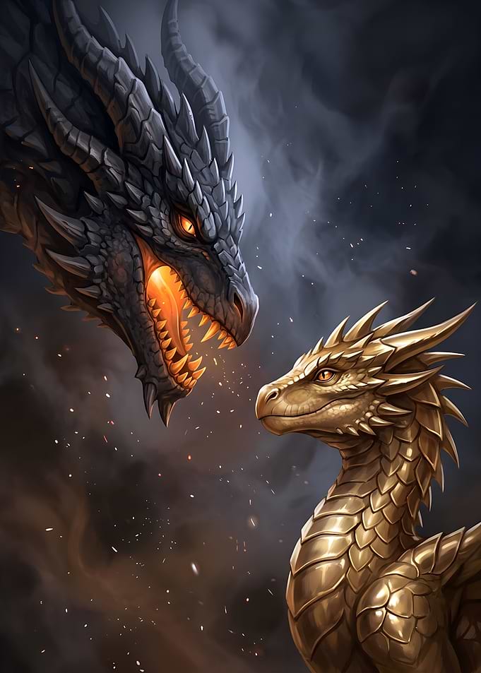 Dark and Golden Dragon Encounter
