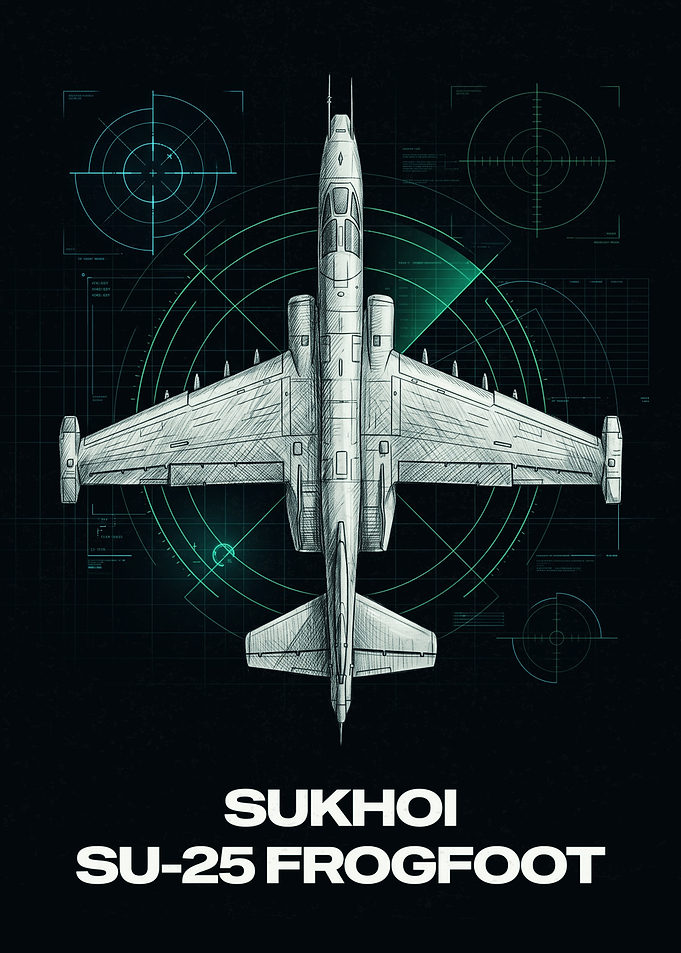 Sukhoi Su-25 Frogfoot Blueprint Poster