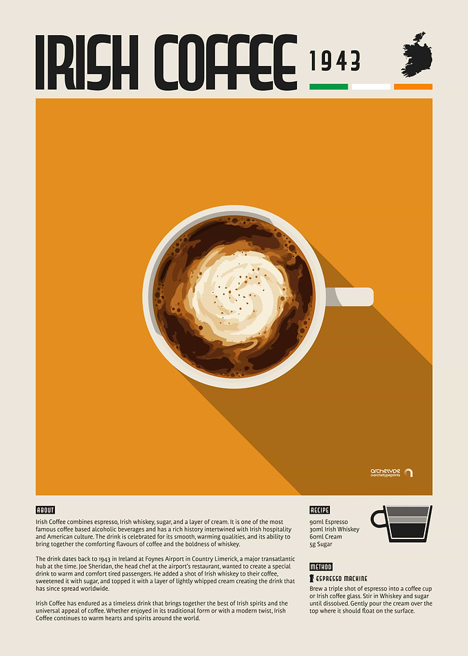 Irish Coffee Minimalist Poster
