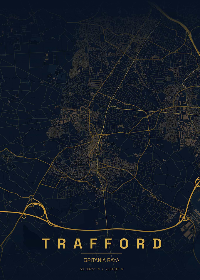 Trafford Map Art Print
