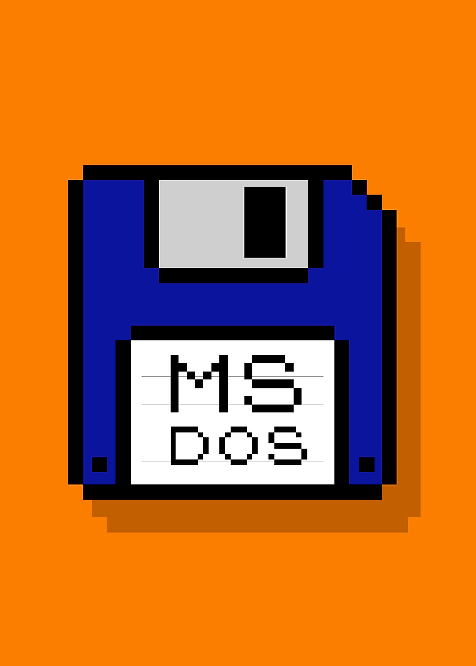 Pixel Art MS-DOS Floppy Disk