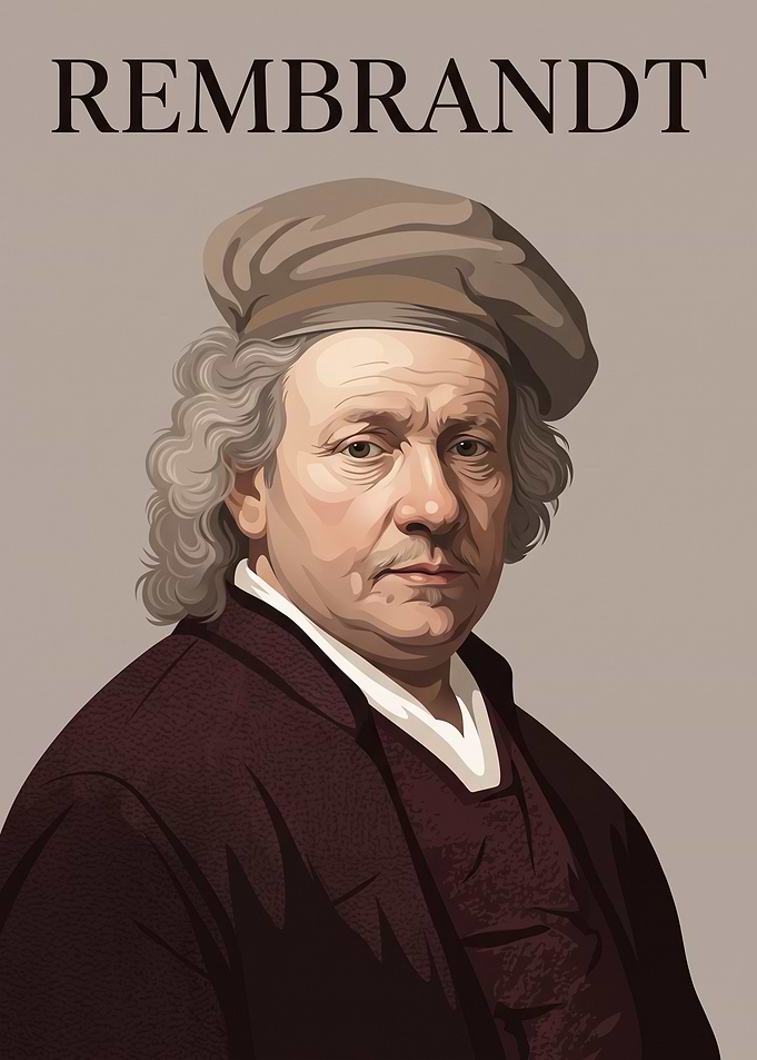 Rembrandt Portrait Digital Illustration