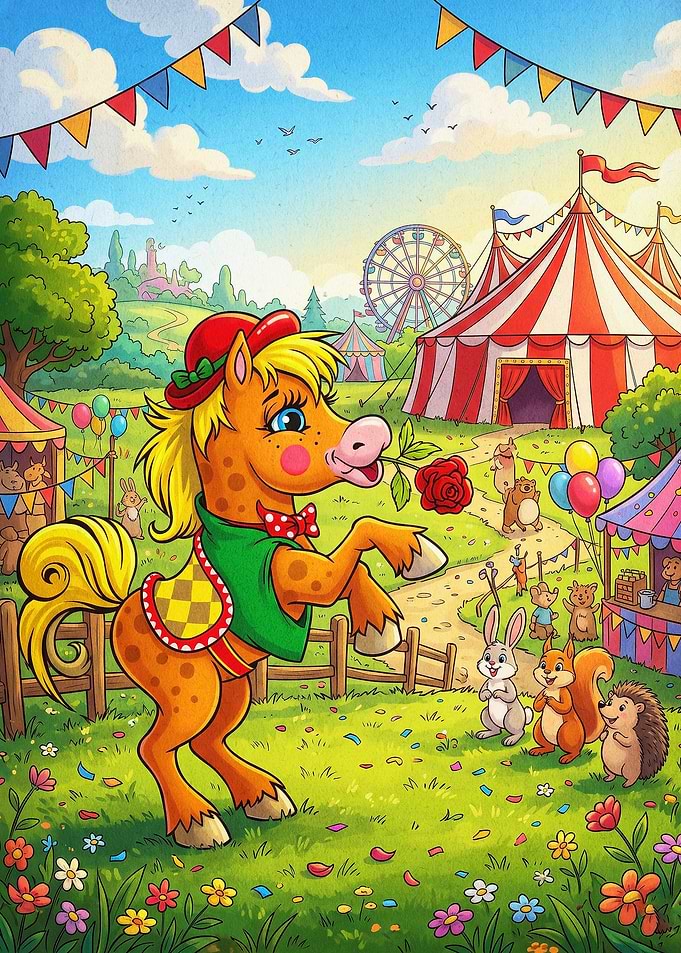 Circus Pony Cartoon Fantasy Art