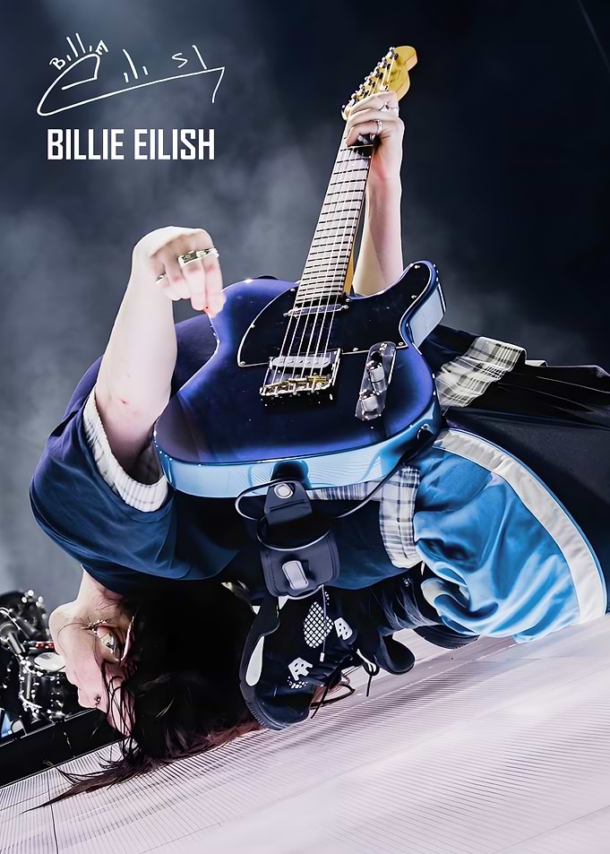 Billie Eilish Performing with Electric Guitar