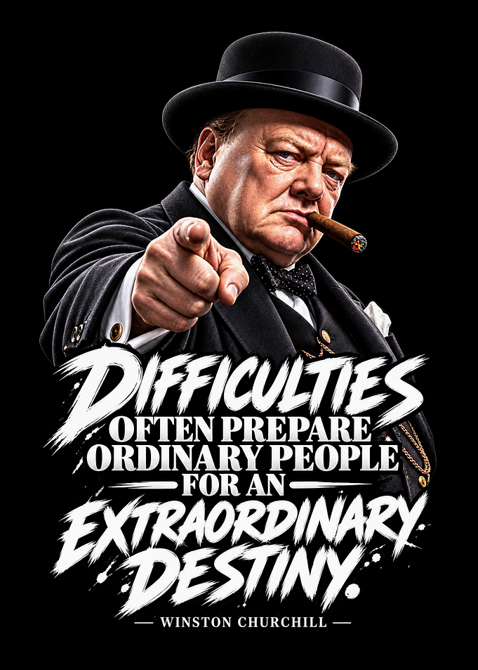 Winston Churchill Inspirational Quote Poster