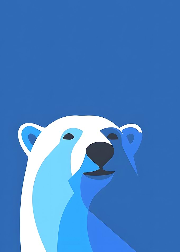 Minimalist Polar Bear Illustration