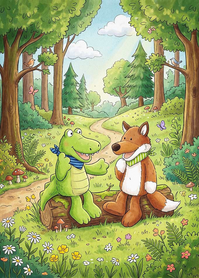 Cute Forest Friends Cartoon Art