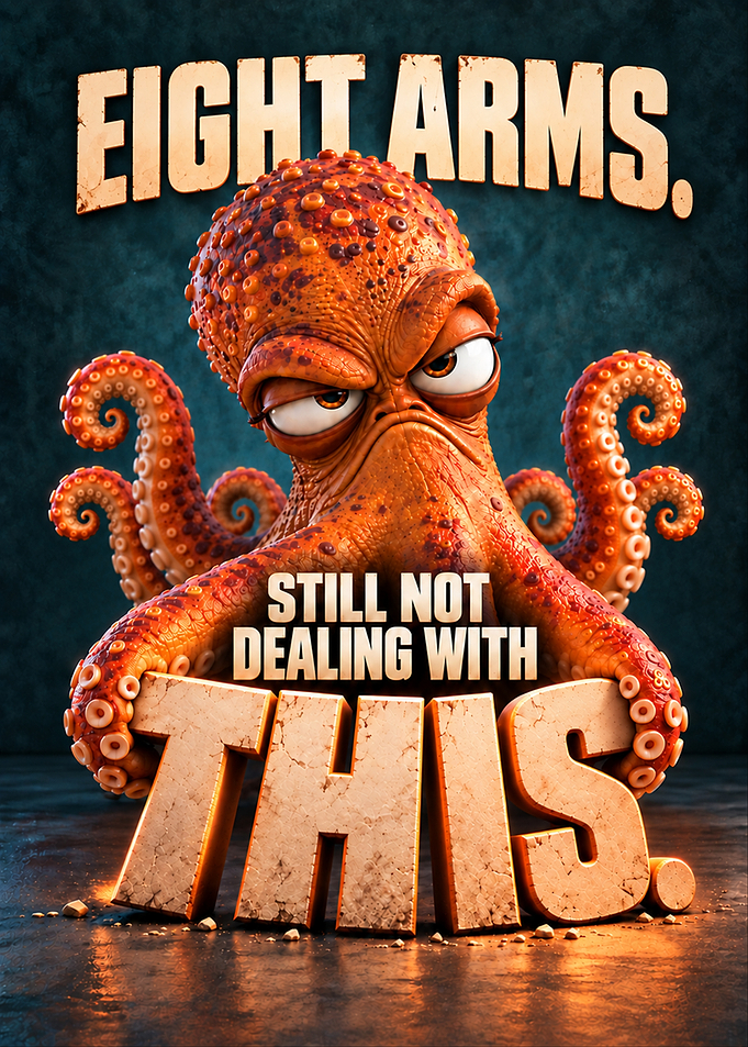 Funny Octopus Eight Arms Poster | Quote