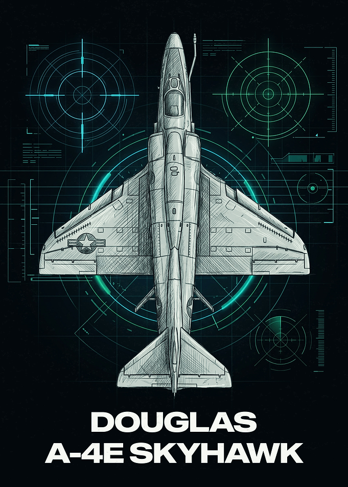 Douglas A-4E Skyhawk Blueprint Poster