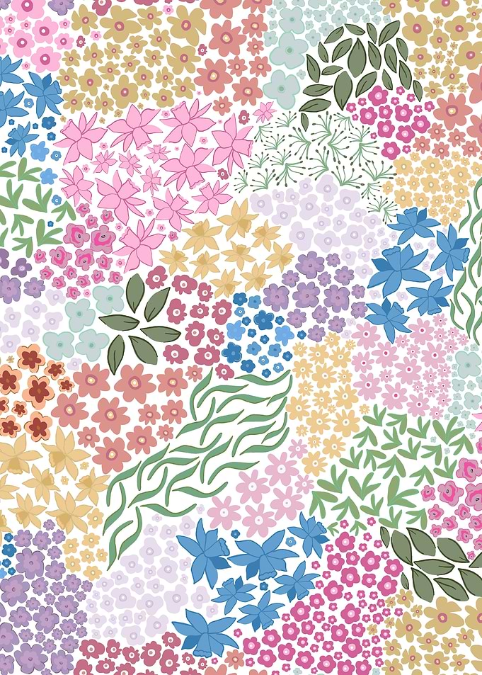Colorful Hand-Drawn Floral Pattern