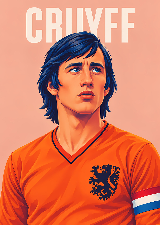 Johan Cruyff Netherlands Football Portrait