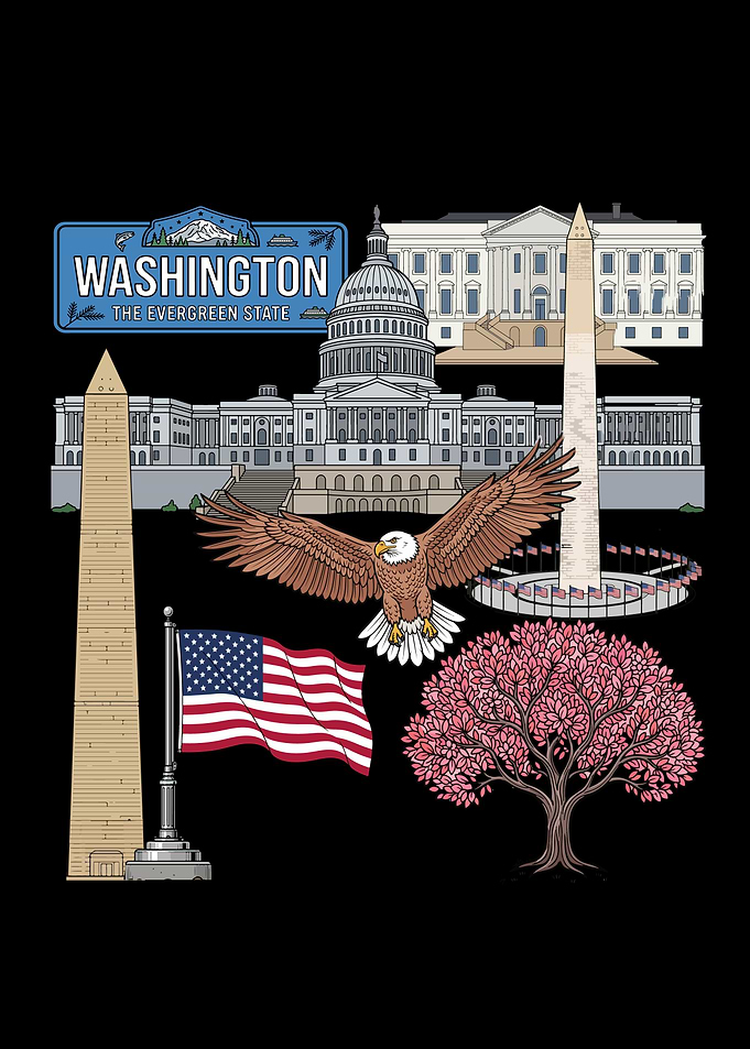 Washington DC and State Patriotic Collage