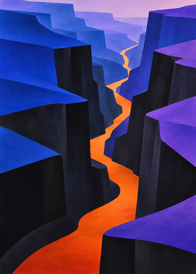 Abstract Canyon with Winding River