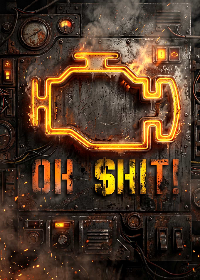 Check Engine Light Warning Poster